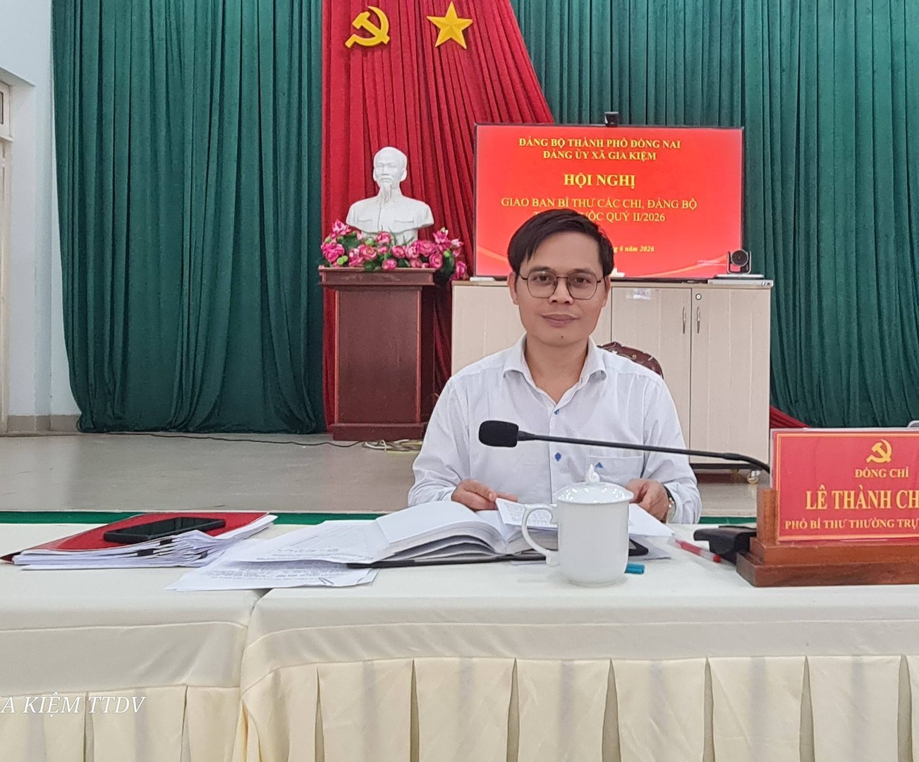 Đảng ủy xã Gia Kiệm giao ban Bí thư các chi, đảng bộ cơ sở Quý II năm 2026