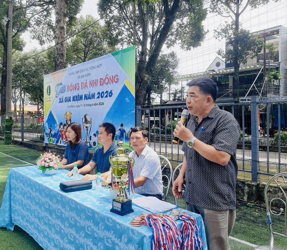 Bế mạc và trao giải Giải Bóng đá Nhi đồng xã Gia Kiệm năm 2026