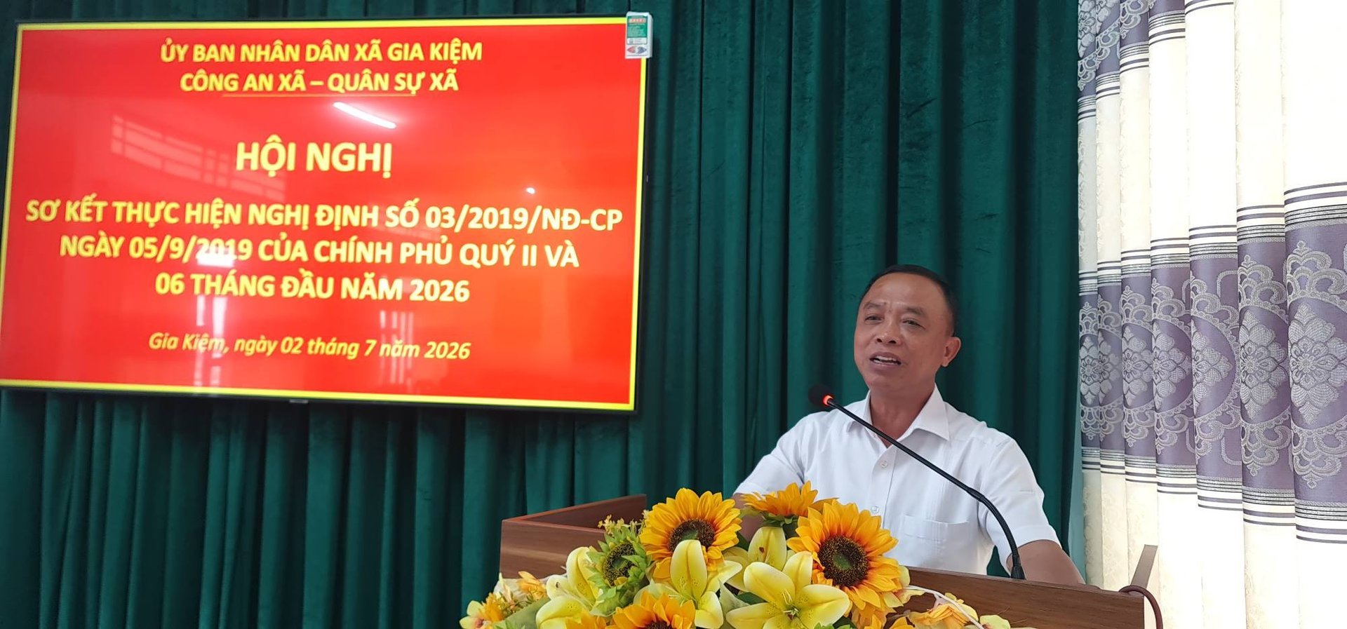Ban Chỉ huy Quân sự và Công an xã Gia Kiệm sơ kết quy chế phối hợp 6 tháng đầu năm