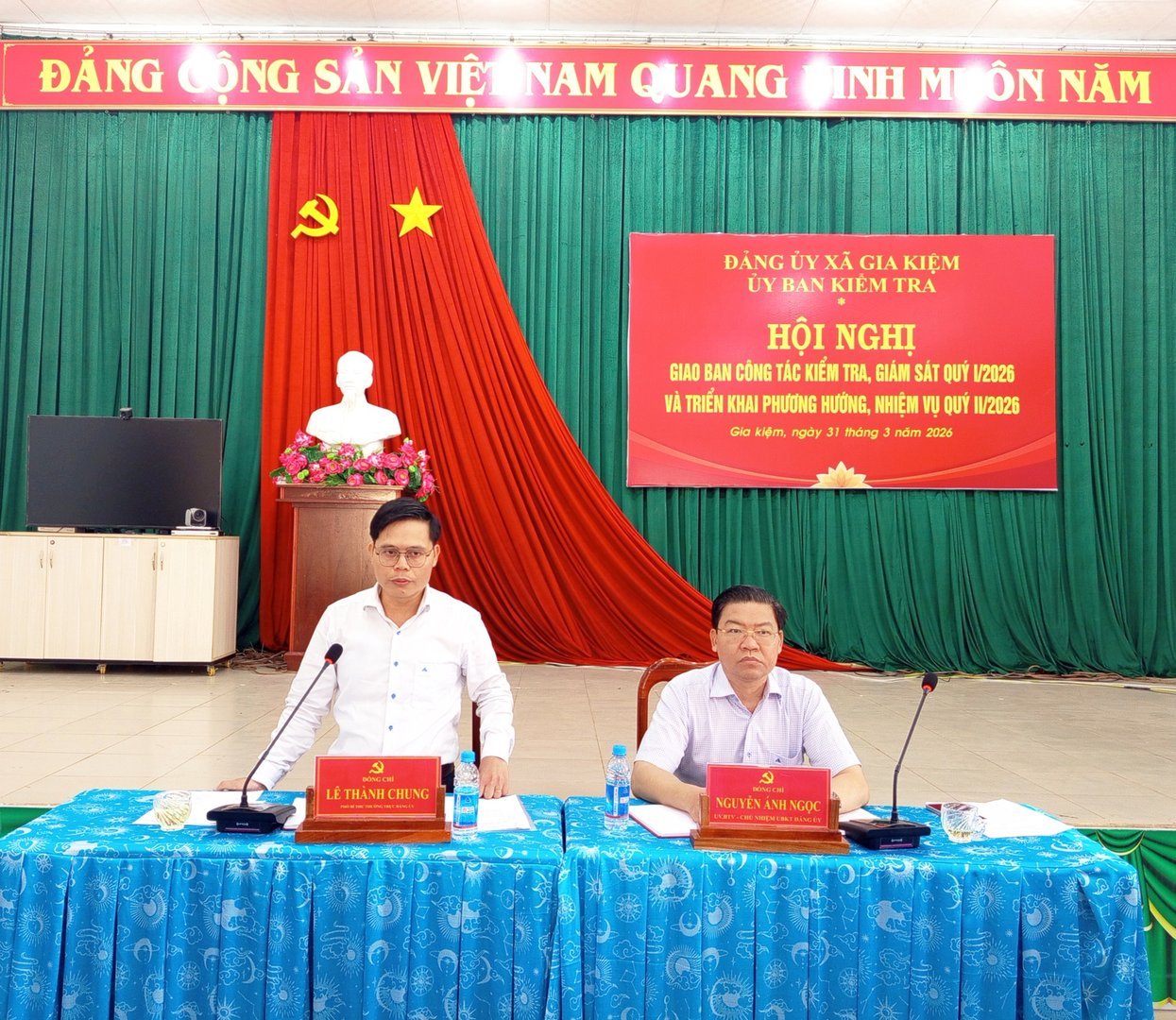 Ủy ban Kiểm tra Đảng ủy xã Gia Kiệm sơ kết công tác quý I/2026