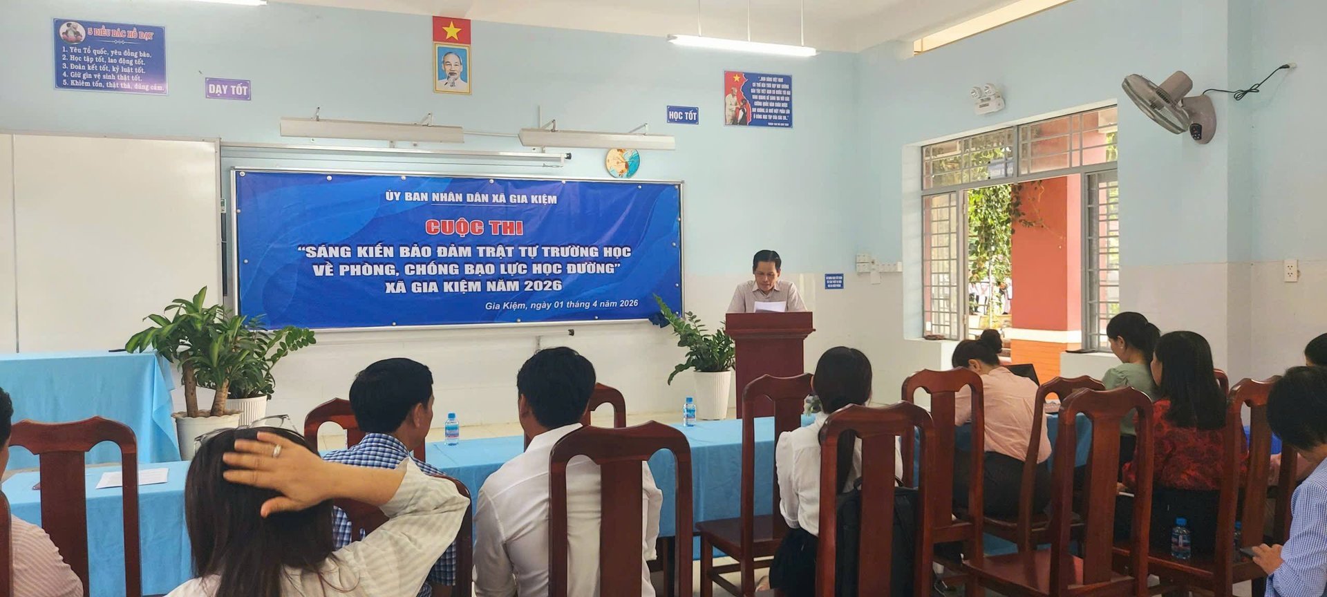 Vòng thi cấp xã phòng, chống bạo lực học đường tại Trường THCS Thăng Long