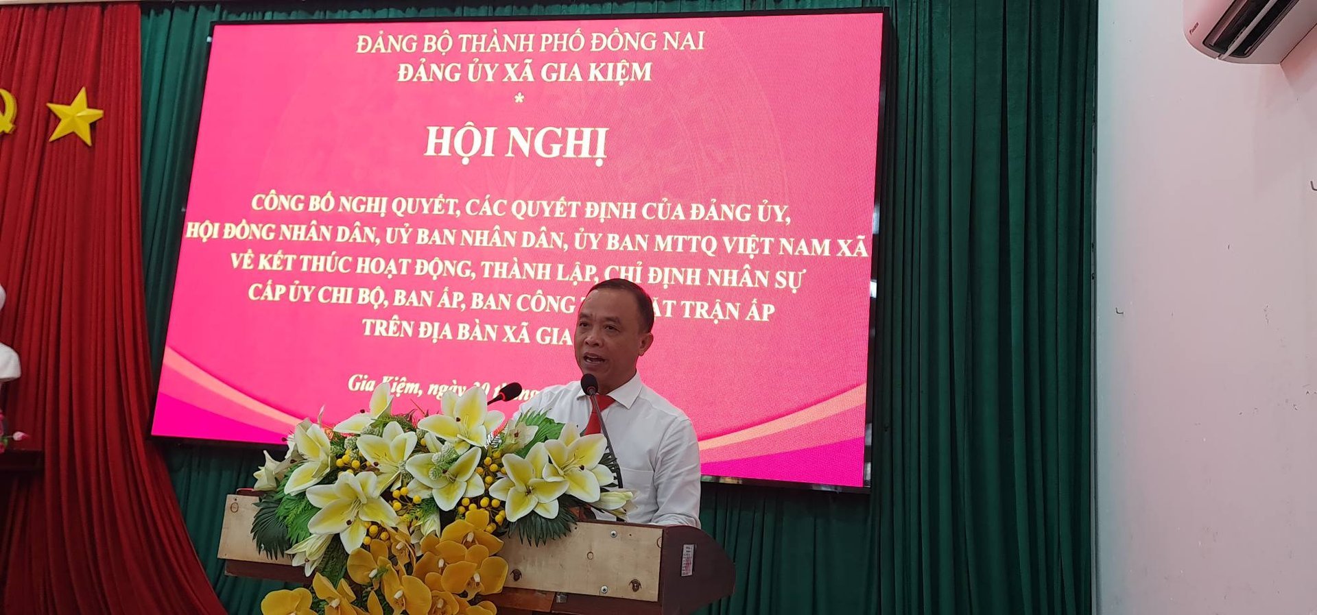 Xã Gia Kiệm công bố Nghị quyết tổ chức lại các ấp, từ 17 ấp còn 6 ấp